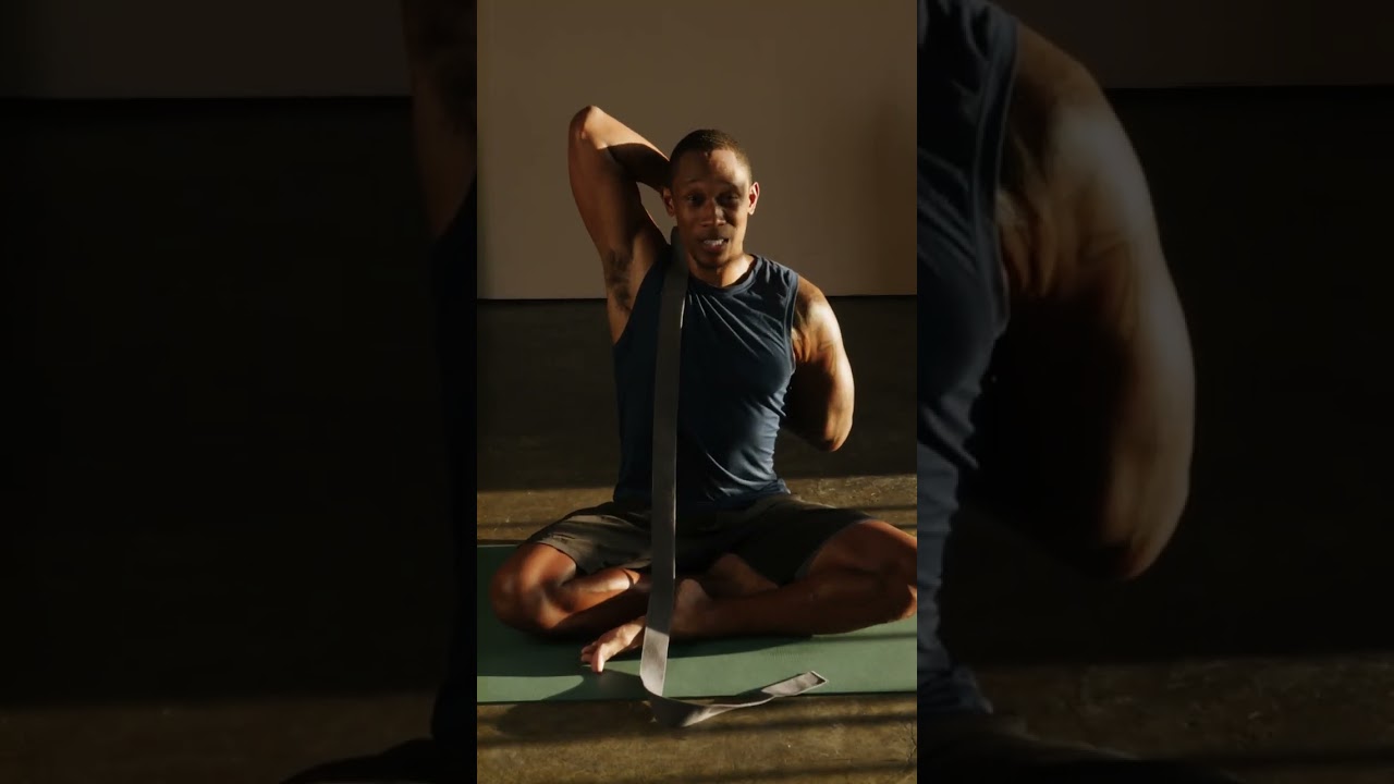 Unlock Shoulder Mobility with a Yoga Strap! 🧘🏾♂️✨