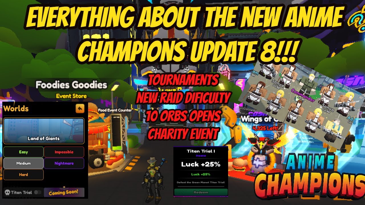 🔴 NEW Anime Champions Update 8! New GIANT Raids, Tournaments