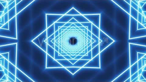 Royalty Free Motion Graphics | Loop Blue Neon Tunnel Background