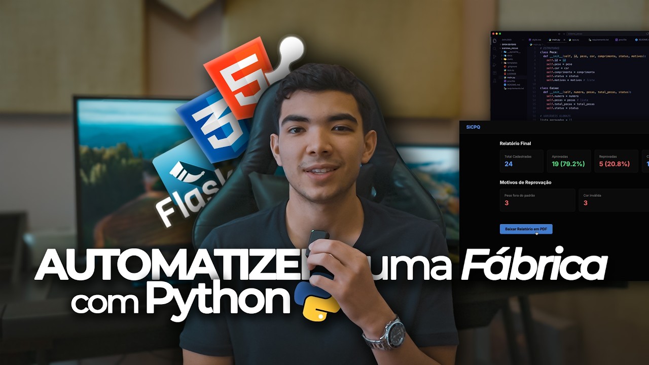AUTOMATIZEI uma Fábrica com PYTHON do ZERO ao DEPLOY. - YouTube