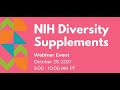 Nih diversity supplements webinar 2