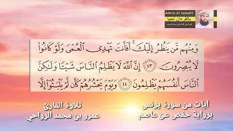 آيات من #سورة_يونس تلاوة القارئ عمرو محمد الرواحي