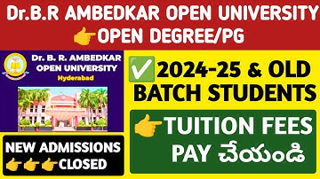 DR BR Ambedkar Open University Tuition Fees Doubts Explained@StudentUpdates247