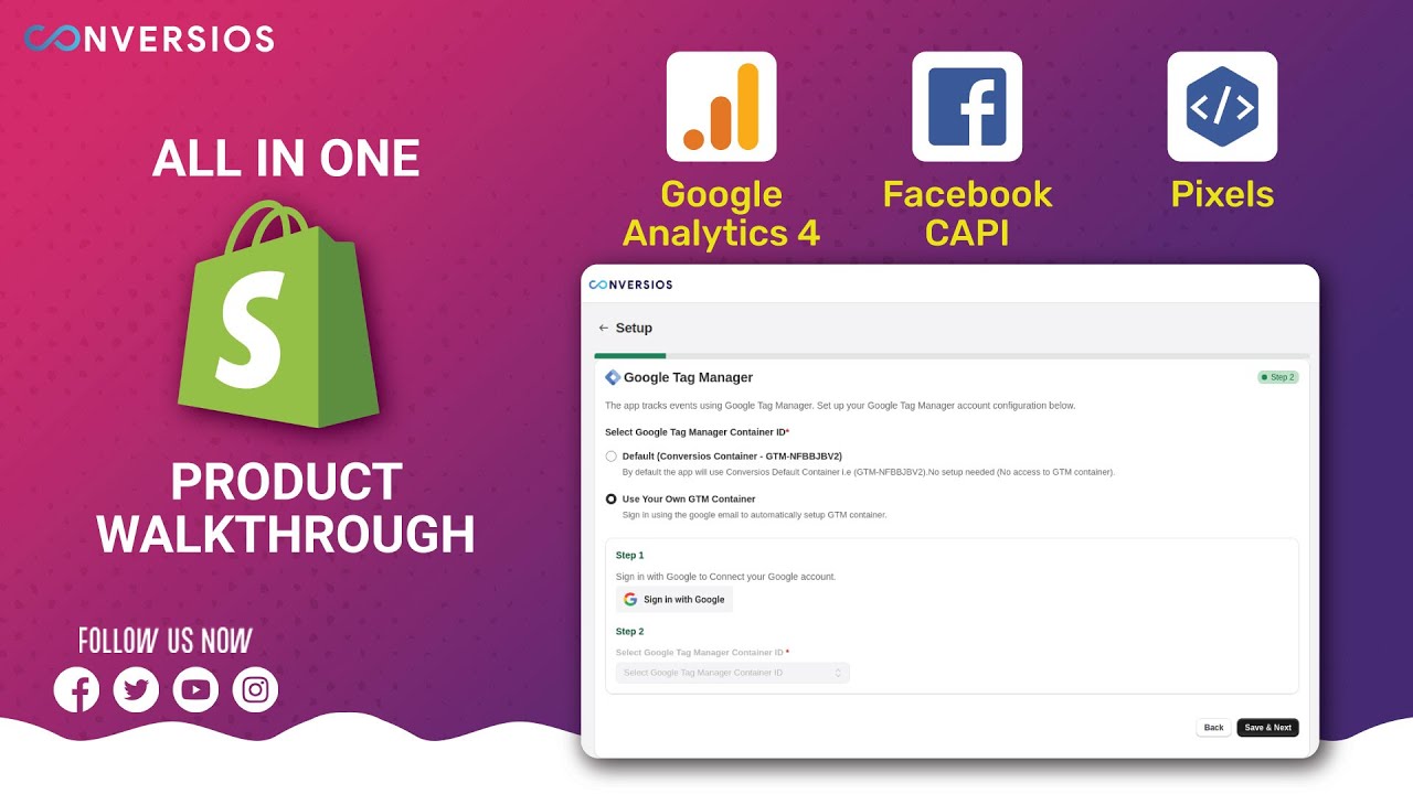 Shopify All in one App | Product Walkthrough | Conversios - YouTube
