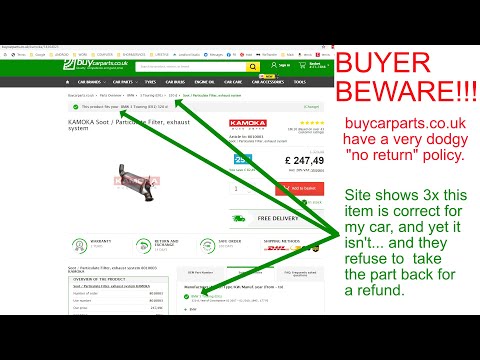 DODGY car parts online dealer... BUYER BEWARE of buycarparts.co.uk  website dishonest misinformation