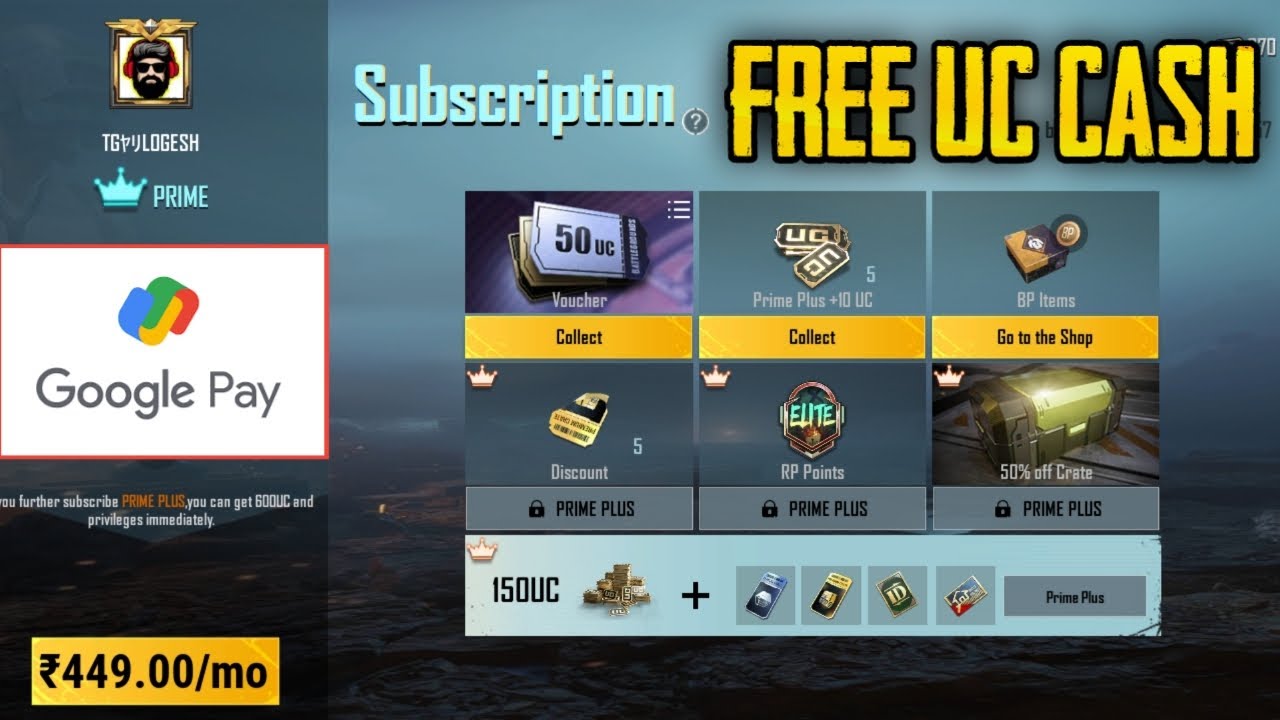 HOW TO BUY PRIME AND PRIME PLUS SUBSCRIPTION IN BGMI/PUBG | FREE UC ...