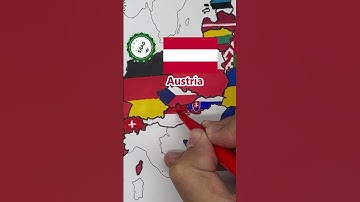 Austria flag map drawing 🇦🇹 | Österreich Flaggenkarte Zeichnung