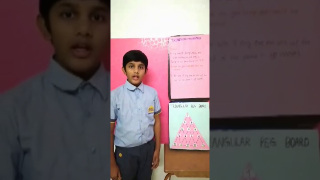 Triangular peg board math game with Solution by Vishwa