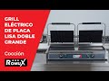 Vídeo: Grill Industrial Eléctrico Doble de 85 cm Placa Inferior Lisa Sobremesa Romux