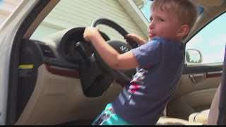 Four-year-old drives grandpa's car to gas station