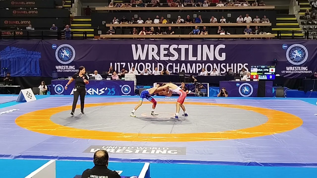 GREYTON FREDRICK BURNETT (USA) - JINNOSUKE OKONOGI (JPN)   U17 WORLD CHAMPIONSHIP, 1/2 FINAL, 55KG,