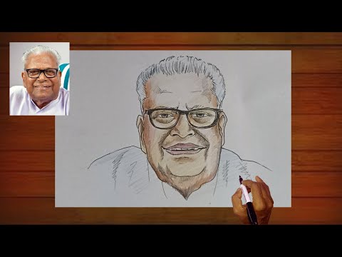 how to draw v s achuthananthan[V.S.ACHUTHANANTHAN]വി എസ്‌ അച്യുതാനന്ദൻ