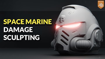 Blender Space Marine Helmet Tutorial | Sculpting Battle Damage