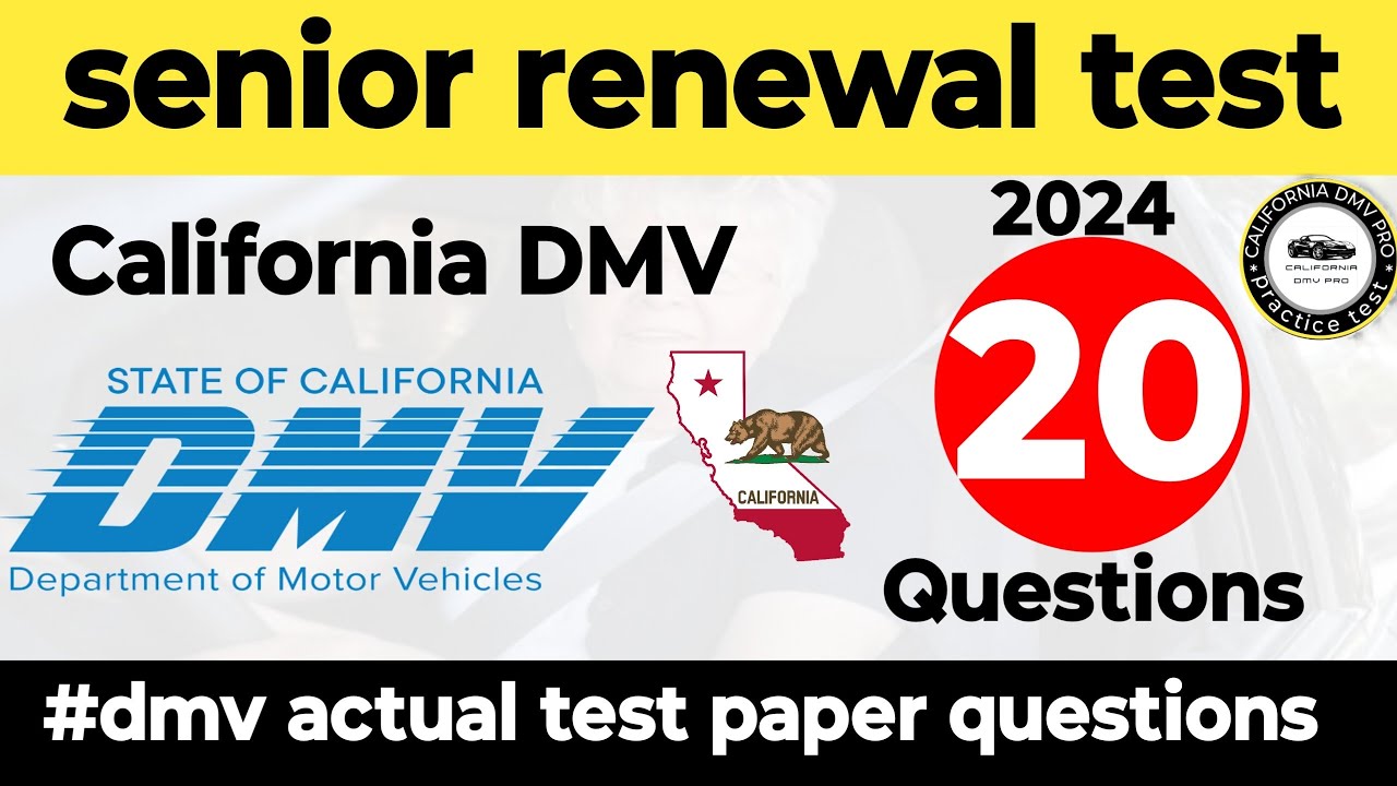 DMV written test 2024 dmv senior fresher written test 2024 California