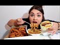 Crunchy ONION RINGS, CHEESY Chili Cheese Fries & Cheesebuger Mukbang / Eating Show