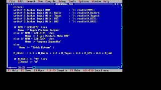 Turbo Pascal - membuat Program Menginput Nilai Mahasiswa