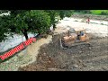 1Day Full Action Completed Project By Construction Machinery Team Dozer Leveling And Truck Dumping