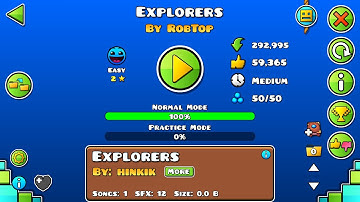 Geometry Dash 2.2 – “Explorers” 100% Complete By RobTop (April Fools)