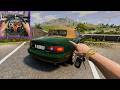 BeamNG.drive - Realistic Driving Mazda MX5 | Moza Steering Wheel POV 4K
