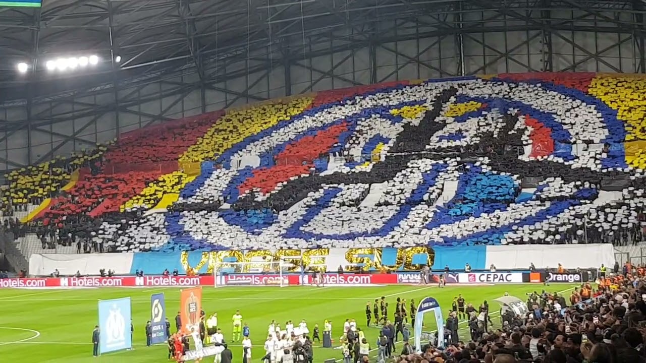 OM NICE 20/03/2022 Entrée des joueurs tifos