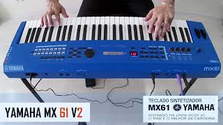 Teclado Sintetizador Yamaha MX61 de 61 Teclas Azul Biv Multisom