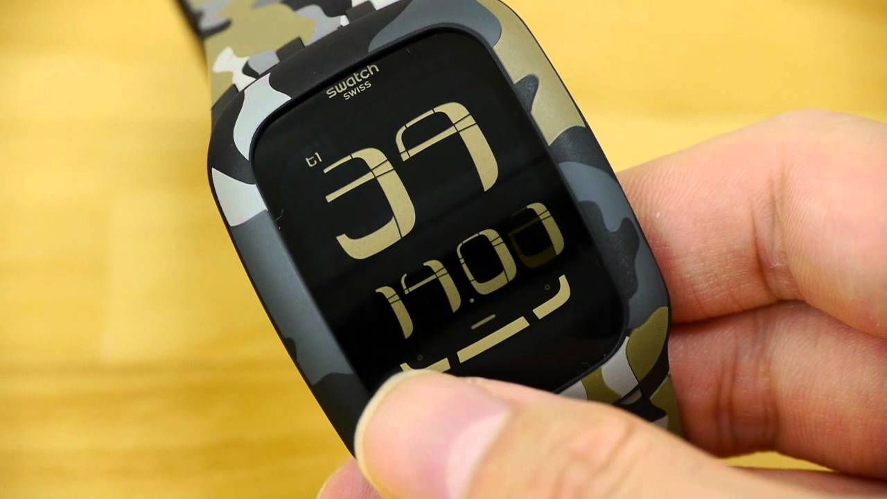 デジタル腕時計「Swatch Touch」の時刻合わせ