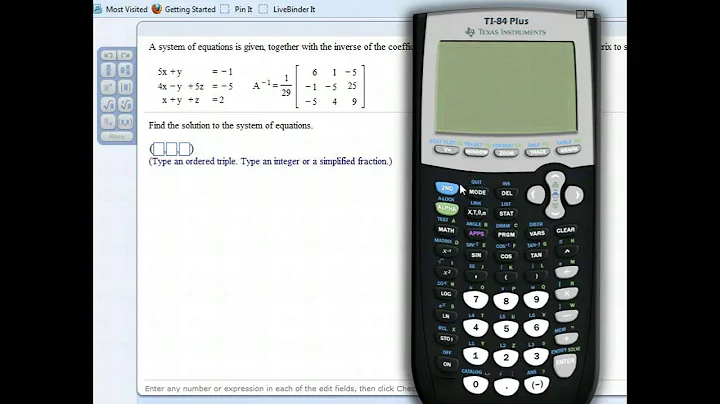 Solving a Matrix Equation with TI-84 Calc