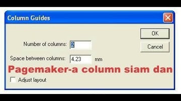 Pagemaker-a column siam dan (How to make column in pagemaker)