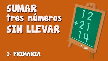 Suma vertical, sin  llevar,  de tres números para niños de Primaria (1/3)