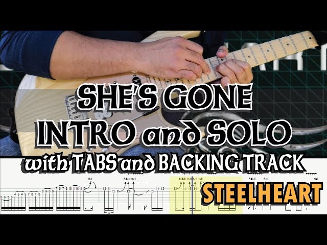 STEELHEART | SHE'S GONE GUITAR INTRO and SOLO with TABS and BACKING TRACK | ALVIN DE LEON (2019) class=