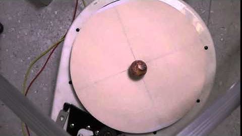 a ball rolling on turntable