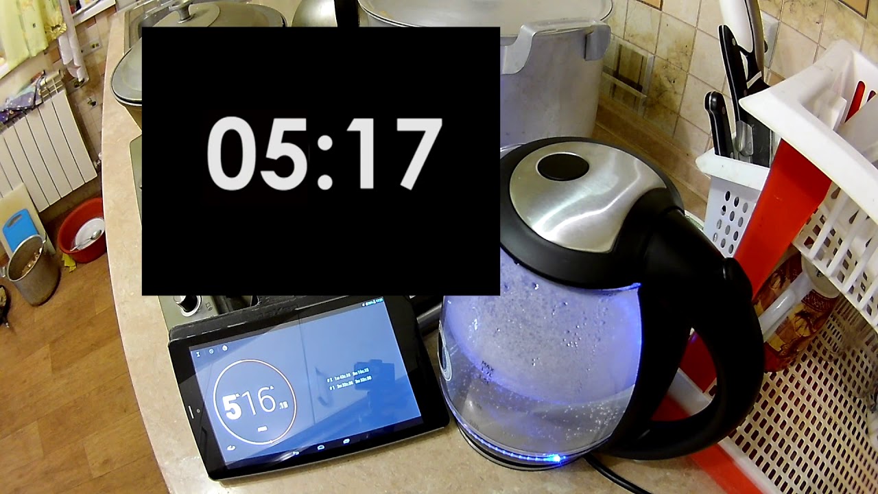 Чайник Polaris PWK 1714CGLD Закипание воды 2 литра - YouTube