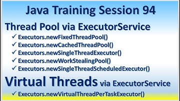 Java Training Session 94 Virtual Threads or Thread Pool via ExecutorService and Executors clas