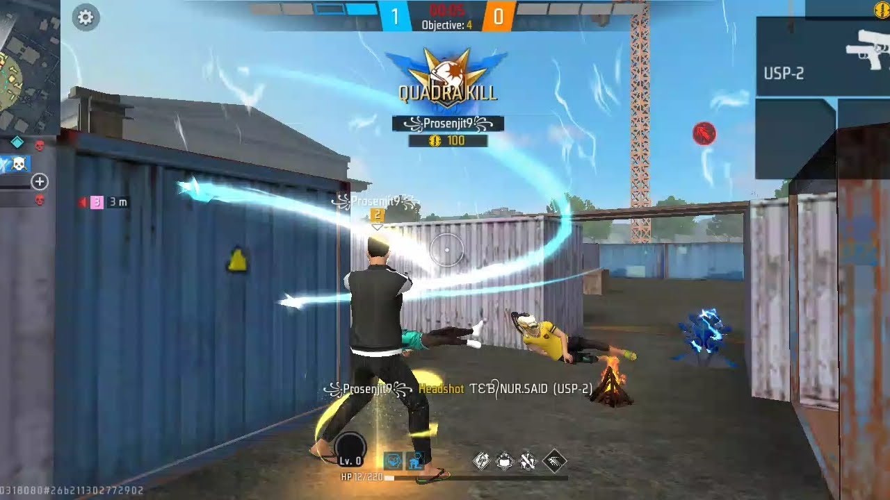 Free fire “Quadra Kill 4😈 video 