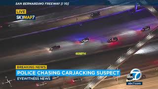 Police chasing carjacking suspect, believed to be armed through several counties