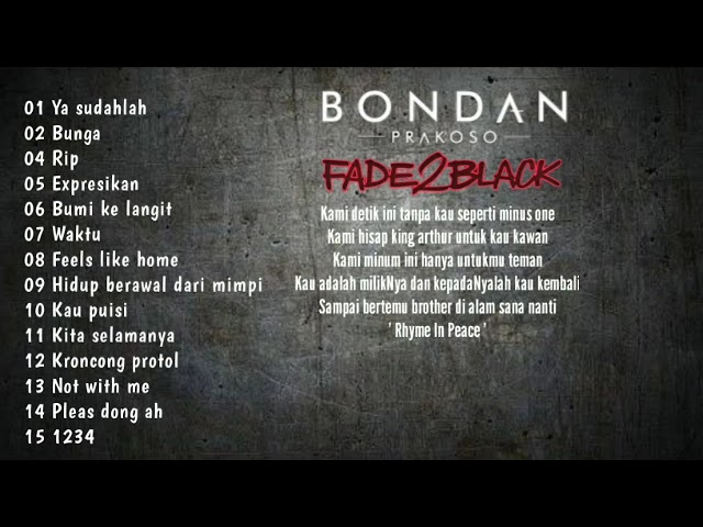 Bondan and fade2black full album + Lirik Lagu terbaik dan terpopuler class=