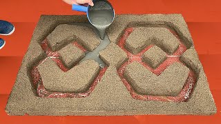 Handmade ideas. DIY Coffee Table And Flower Pots From Cement And Sand At Home