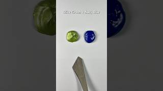 Olive Blue Mix, Navy blue = Perfect #colortheory #colormixing #satisfying