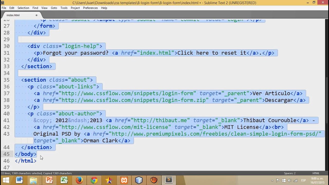aplicando plantillas css prediseñadas - YouTube