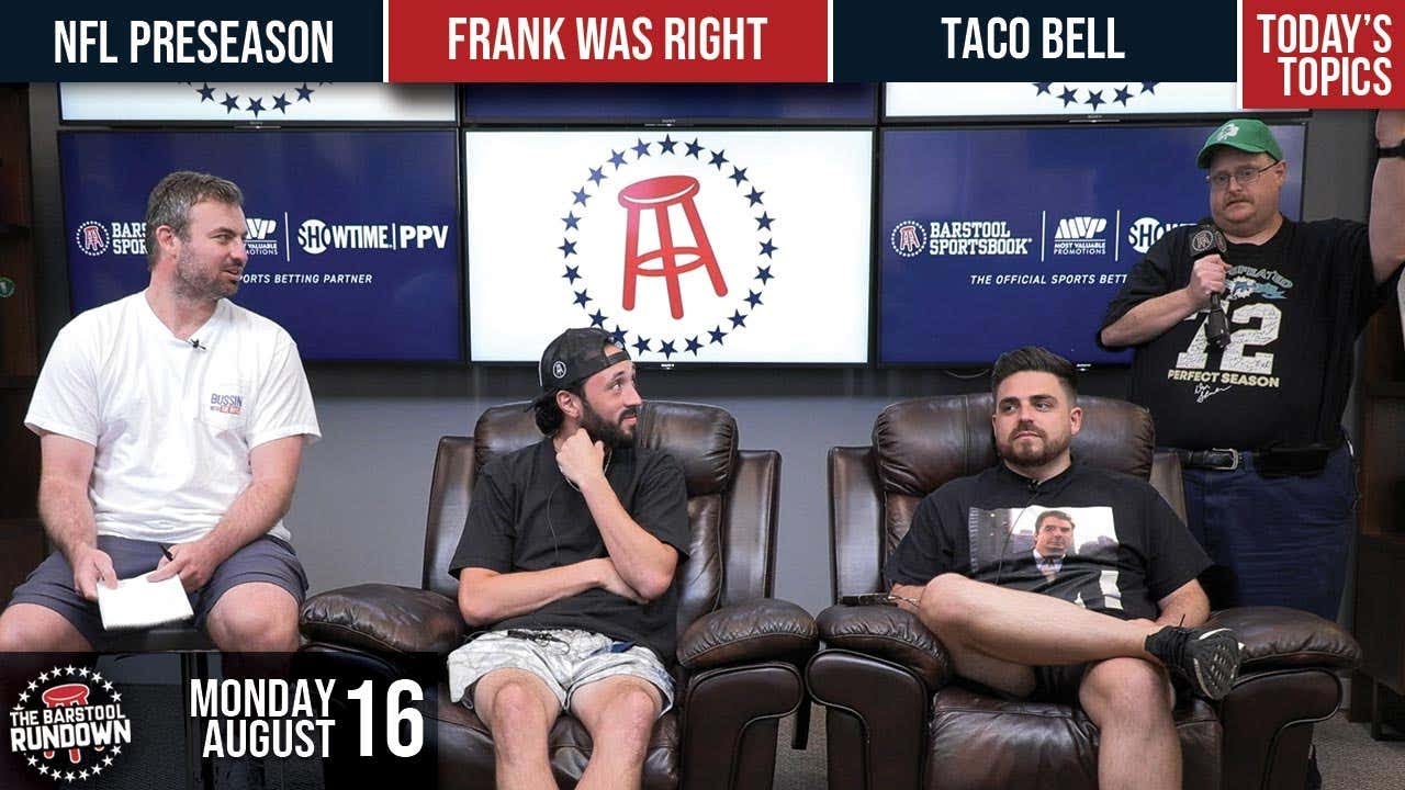Frank was RIGHT - Barstool Rundown - August 16, 2021 - YouTube