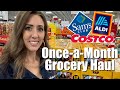 Onceamonth grocery haulsams club costco aldi  more  shop with me  see all the prices