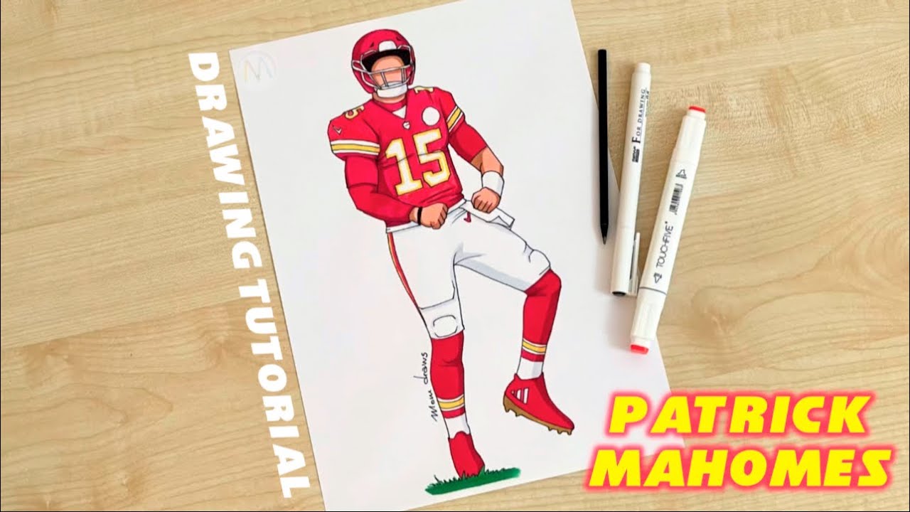 How to draw Patrick Mahomes / How to draw Kansas City Chiefs players