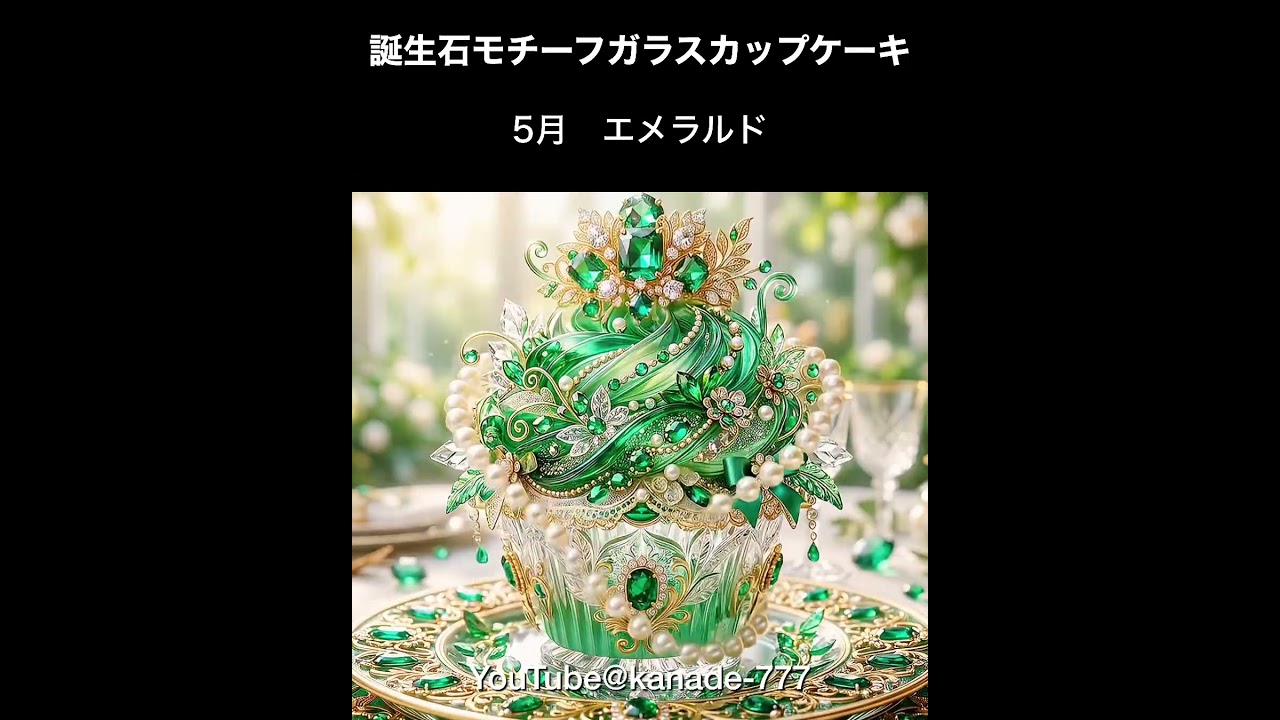 ASMR】誕生石モチーフのガラスカップケーキカット｜Birthstone Glass