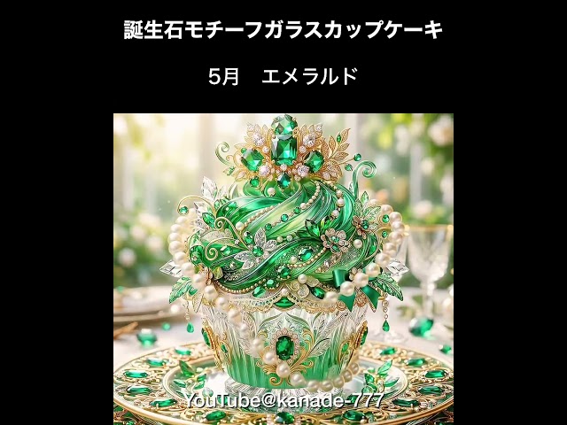 【ASMR】誕生石モチーフのガラスカップケーキカット｜Birthstone Glass Cupcake Cutting #shorts #asmr #ガラス