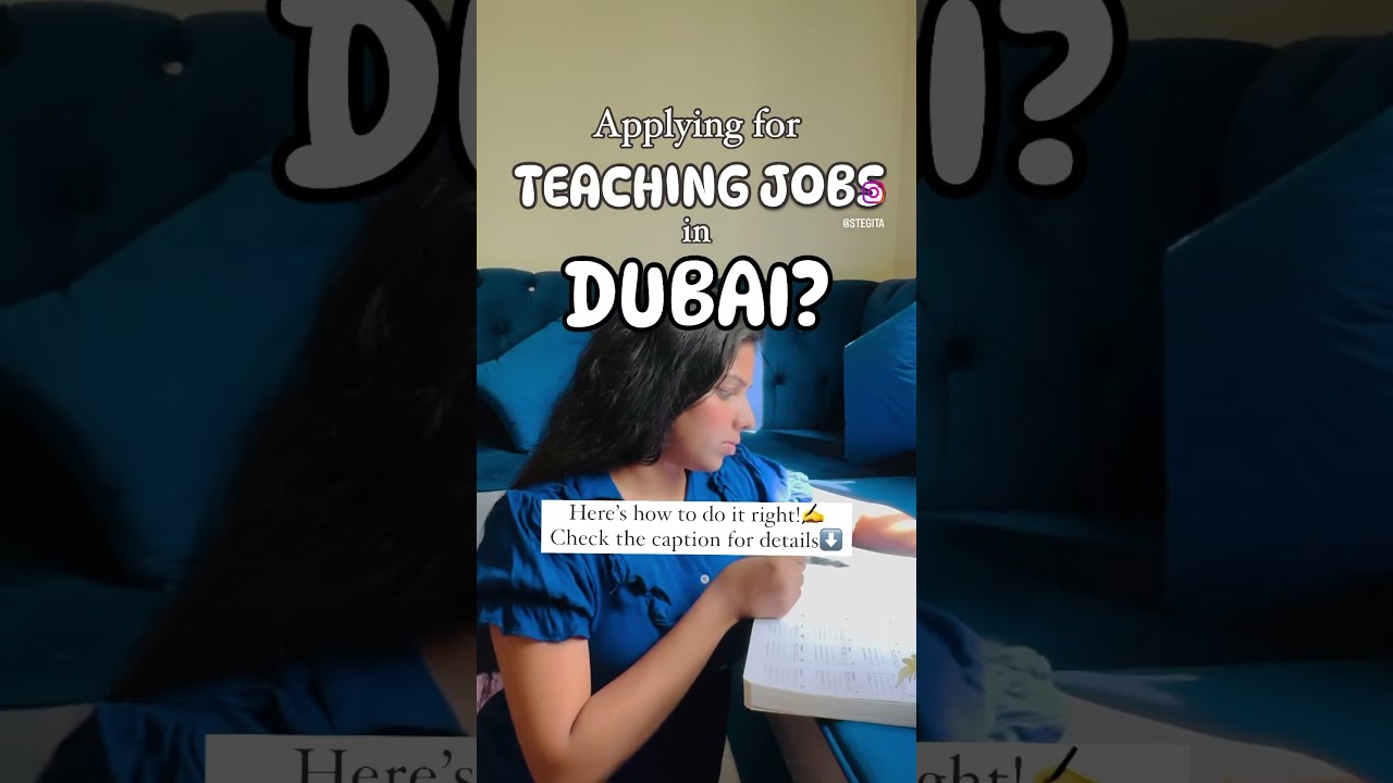 How to apply for teaching jobs in Dubai? #dubaijobs #teachingjobs #teachingindubai #teaching ng
