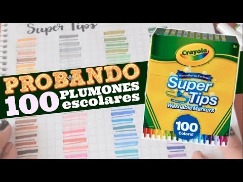 CRAYOLA SUPER TIPS 100 - RESEÑA Y TEST #crayola #supertips 