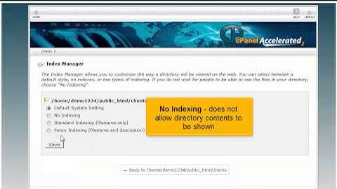 How to use the Index Manager in cPanel 11.32 x3 (2012)