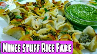 Rice Fare recipe/mince stuff rice snacks/easy and very Delicious*WITH ENGLISH SUBTITLES*