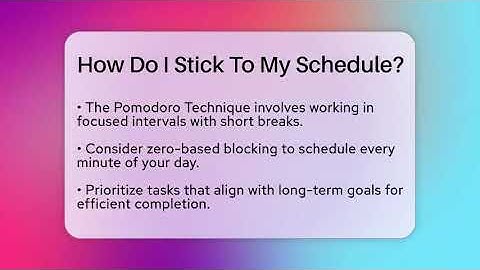 How Do I Stick To My Schedule? - The Personal Growth Path