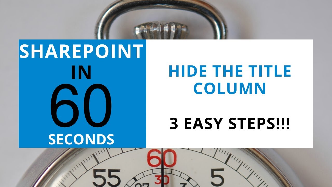 How To Hide The Title Field In SharePoint Modern List Forms
